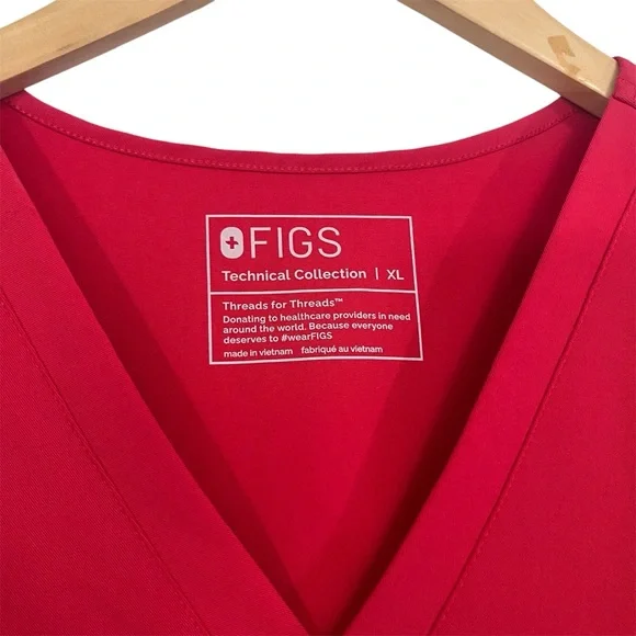 FIGS Red Scrub Set Catarina Top and Straight Leg Pants XL/XL Tall Womens - Picture 4 of 15
